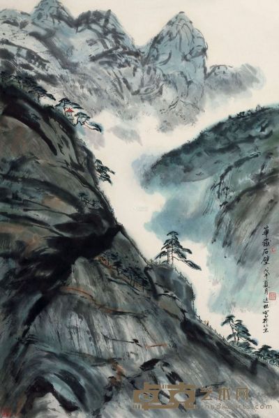 杨达林 1978年 华岳石壁 立轴 68.5×46cm