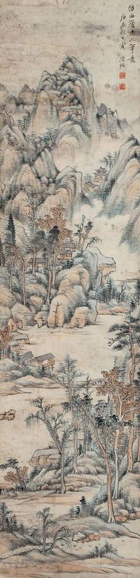 陆恢 1880年 山水 立轴