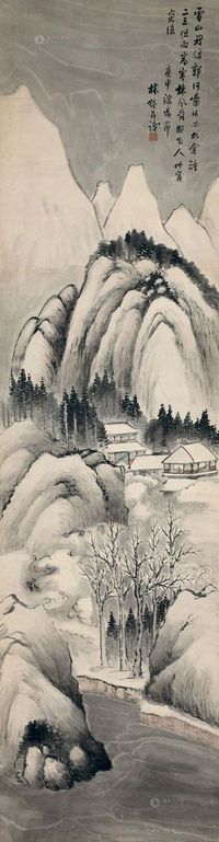 林纾 1920年 雪景山水 立轴