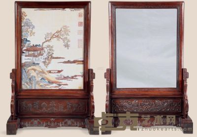 民国 红木雕博古狮纹地镜 138×61×203cm