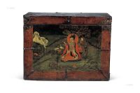 彩绘六长寿图木箱 十九世纪