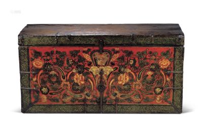 彩绘丹凤图木箱 十六世纪