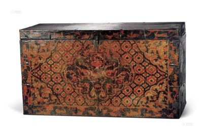 彩绘双龙戏珠纹木箱 十七世纪