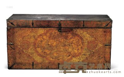 彩绘龙纹木箱 十八世纪 100×39×49.5cm