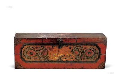 彩绘虎纹木箱 十八至十九世纪