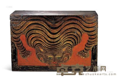 彩绘虎皮纹木箱 十九世纪 102×70×36cm