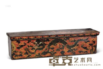彩绘飞龙纹长条矮桌 十九世纪 158×40×39cm