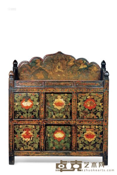 彩绘藏式经桌 十八世纪 85×43×99cm