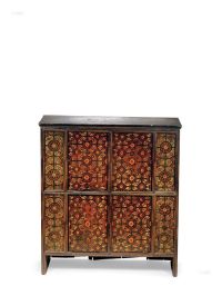 彩绘织锦纹藏柜 十八世纪