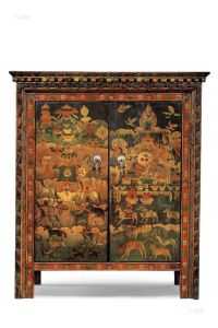 十九世纪 彩绘祭神图佛龛