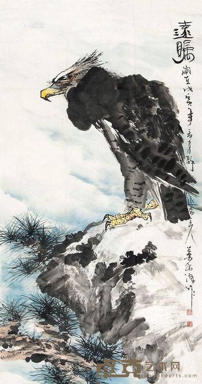 董希源 远瞩 镜片 134×69cm