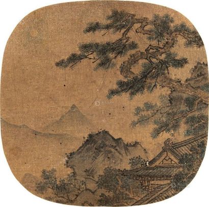 无款 松风图 纨扇轴