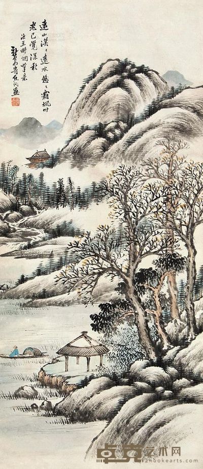 张寄凡 寒山 镜片 92×39cm