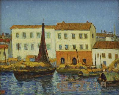 余本 1952年作 西环海畔 40.5×50.8cm