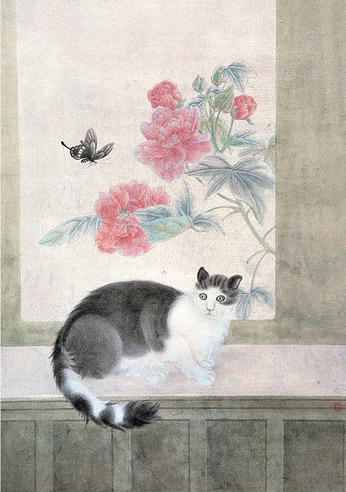 王君 花猫戏蝶