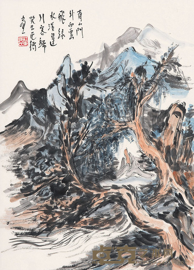范扬 绿水溪边行客归 55*39*1