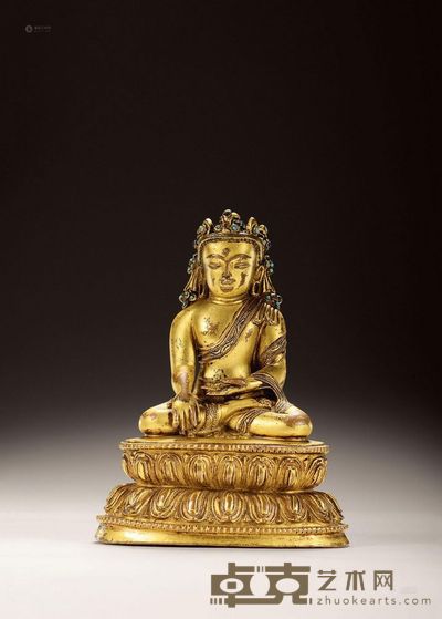 十四世纪 宝冠释迦牟尼 高13.2cm
