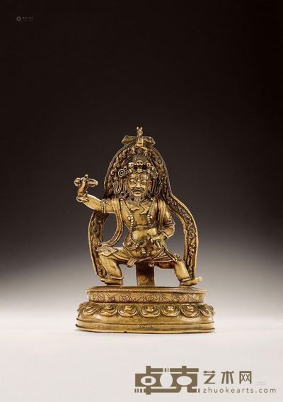 十四世纪 金刚手忿怒像 高13.6cm