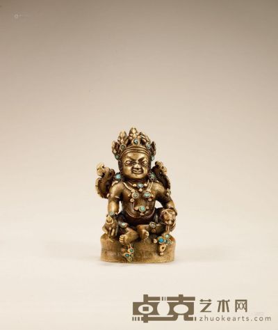 清代（1644-1911） 黄财神 高7.3cm