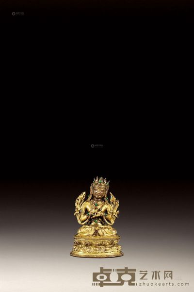 十五世纪 文殊菩萨 高12.5cm