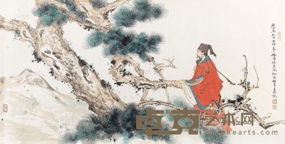 任重 2012年作 松下高士图 镜心 66×130cm