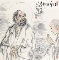 吴山明 2009年作 达摩祖师 立轴