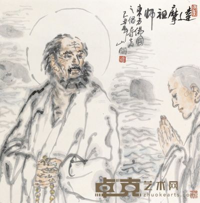 吴山明 2009年作 达摩祖师 立轴 70×68cm