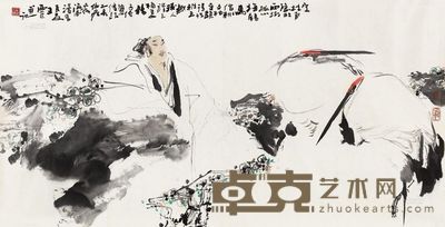 王西京 1995年作 杜甫隐居图 镜心 69×138cm