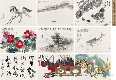 娄师白 崔子范 等 艺苑集萃 册页 49.5×70cm×9