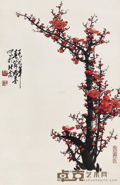 王成喜 1989年作 红梅 镜心 67.5×44.5cm