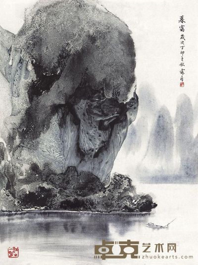 冯霖章 1987年作 暮霭 镜心 45×33.5cm