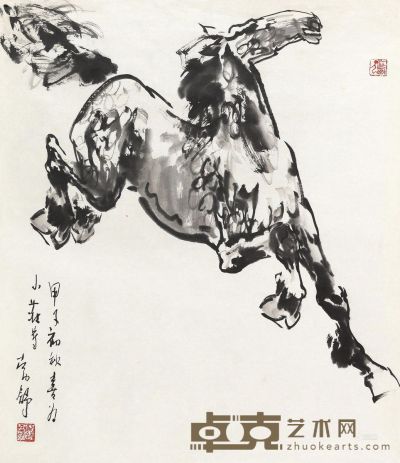 刘勃舒 1984年作 奔马 镜心 68×67.5cm