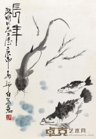 娄师白 1980年作 长年 镜心 68×46cm