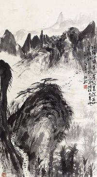 黑伯龙 1983年作 黄山 立轴