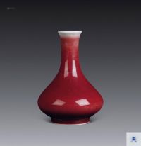 清雍正 红釉荸荠瓶