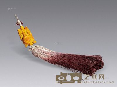 蜜蜡雕“双凤寿字”纹香包 高8cm