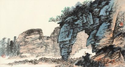 江兆申 甲寅（1974年）作 象鼻山 镜心