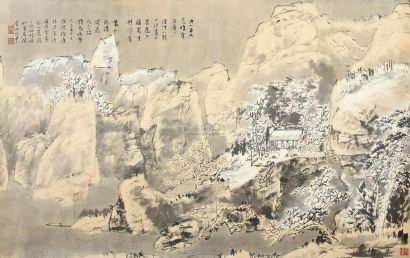 江兆申 己未（1979年）作 孤山雪景 镜心