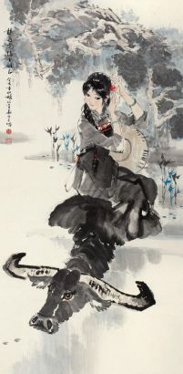陈衍宁 癸亥（1983年）作 牧牛图 立轴