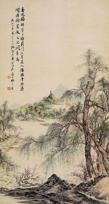祁大夔 1977年作 蓟门春景 立轴