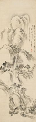 费晴湖 飞瀑图 立轴