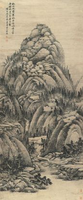 吴历 （款） 秋山寒林图 立轴
