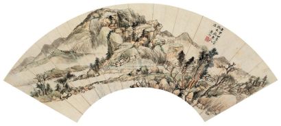 黄均（古） 壬申（1812年）作 仿古山水 扇面