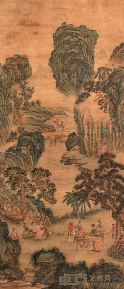 仇  英 山水立轴 137×59