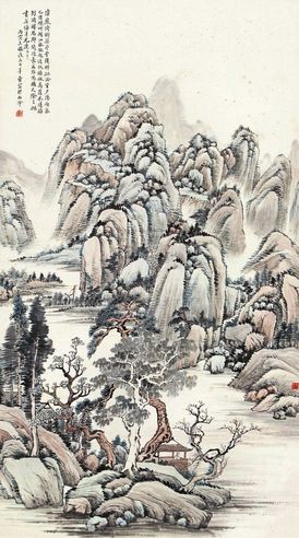 楼辛壶 丙寅（1926）年作 傍岩倚树 镜片