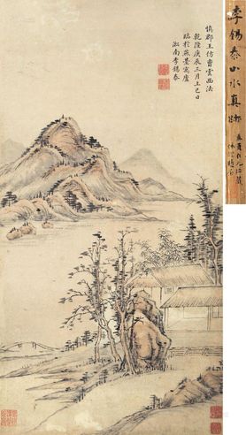 李锡泰 庚辰（1760）年作 林溪小筑 立轴