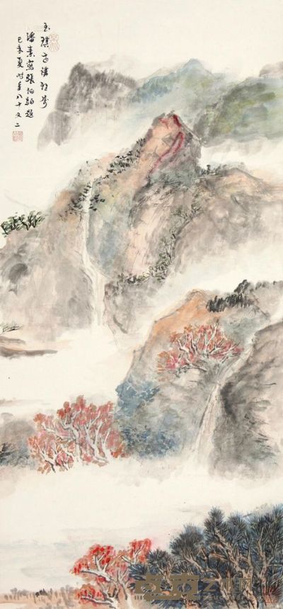 潘素 己未（1979）年作 秋山无尽 立轴 87×40cm