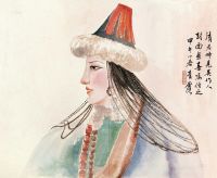 吴青霞 甲午（1954）年作 裕固族少女 镜片
