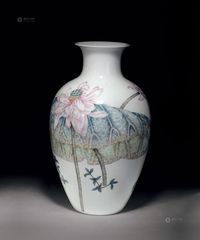 雷苗 荷花蜻蜓2009瓷瓶