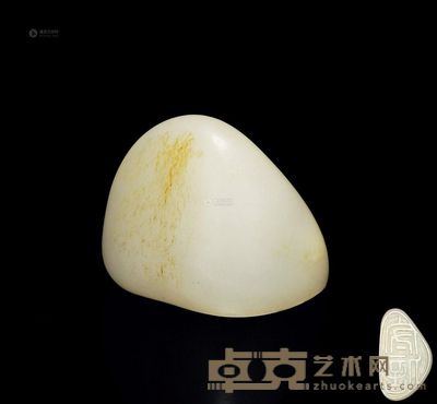 和田籽料带皮刻随形章 3.7×2×3cm